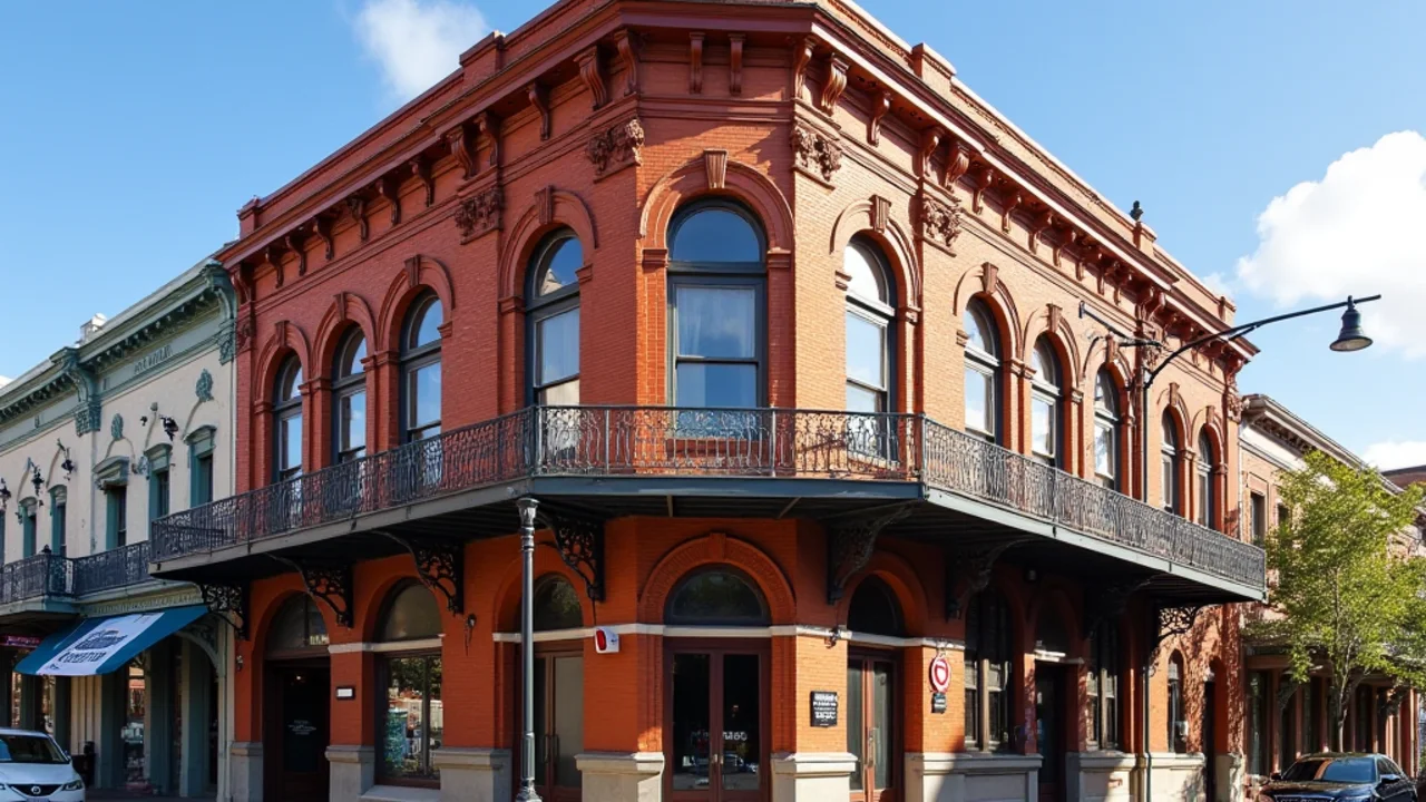 Historic brick cigar factory restoration in Tampa's Ybor City National Historic Landmark District